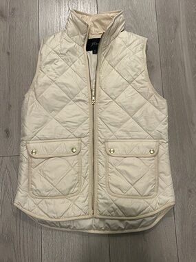 J. Crew Quilted Puffer Jacket in Cream